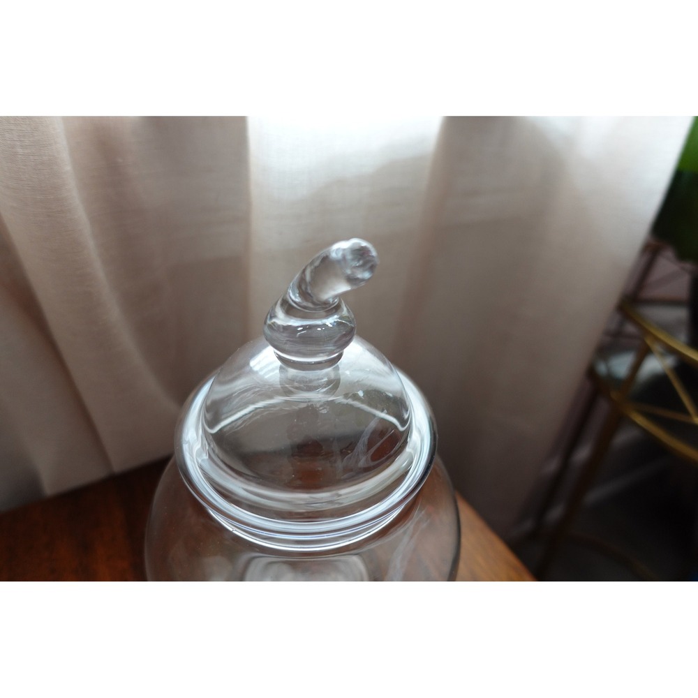 Vintage 8‎ inches clear glass apothecary jar with lid - Picture 3 of 9